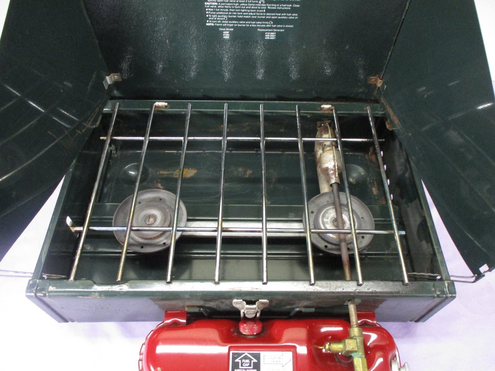 Vintage Coleman 425F Double Burner Portable Gas Camping Stove