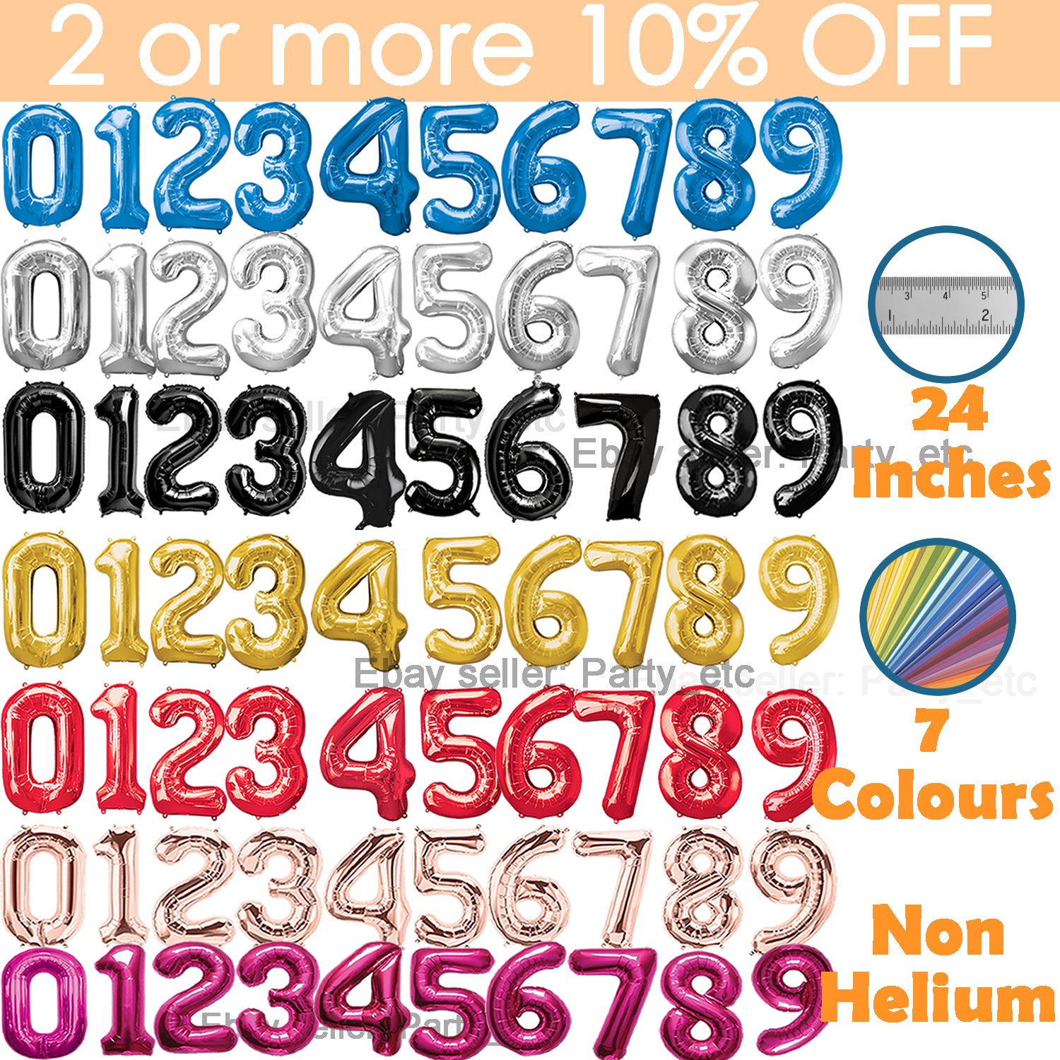 Foil Helium Number Balloon For Birthdays Parties Party Events