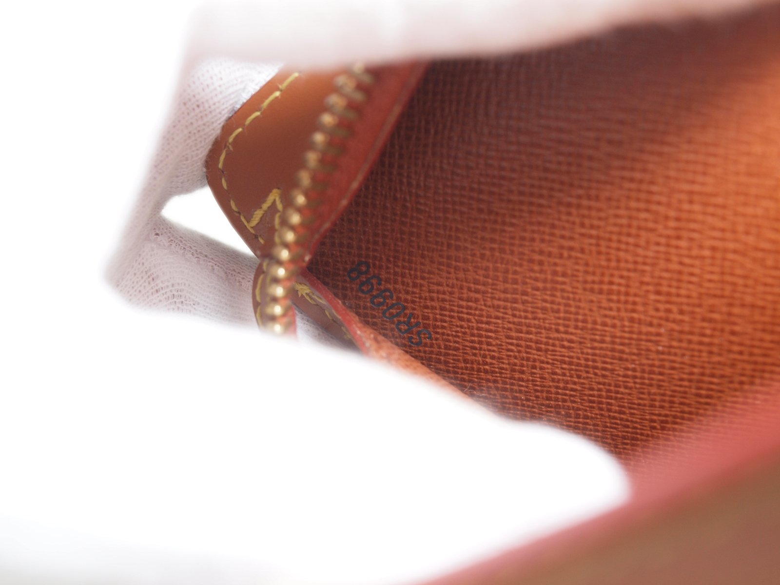 LOUIS VUITTON Pochette Homme Epi Leather Brown Clutch Bag