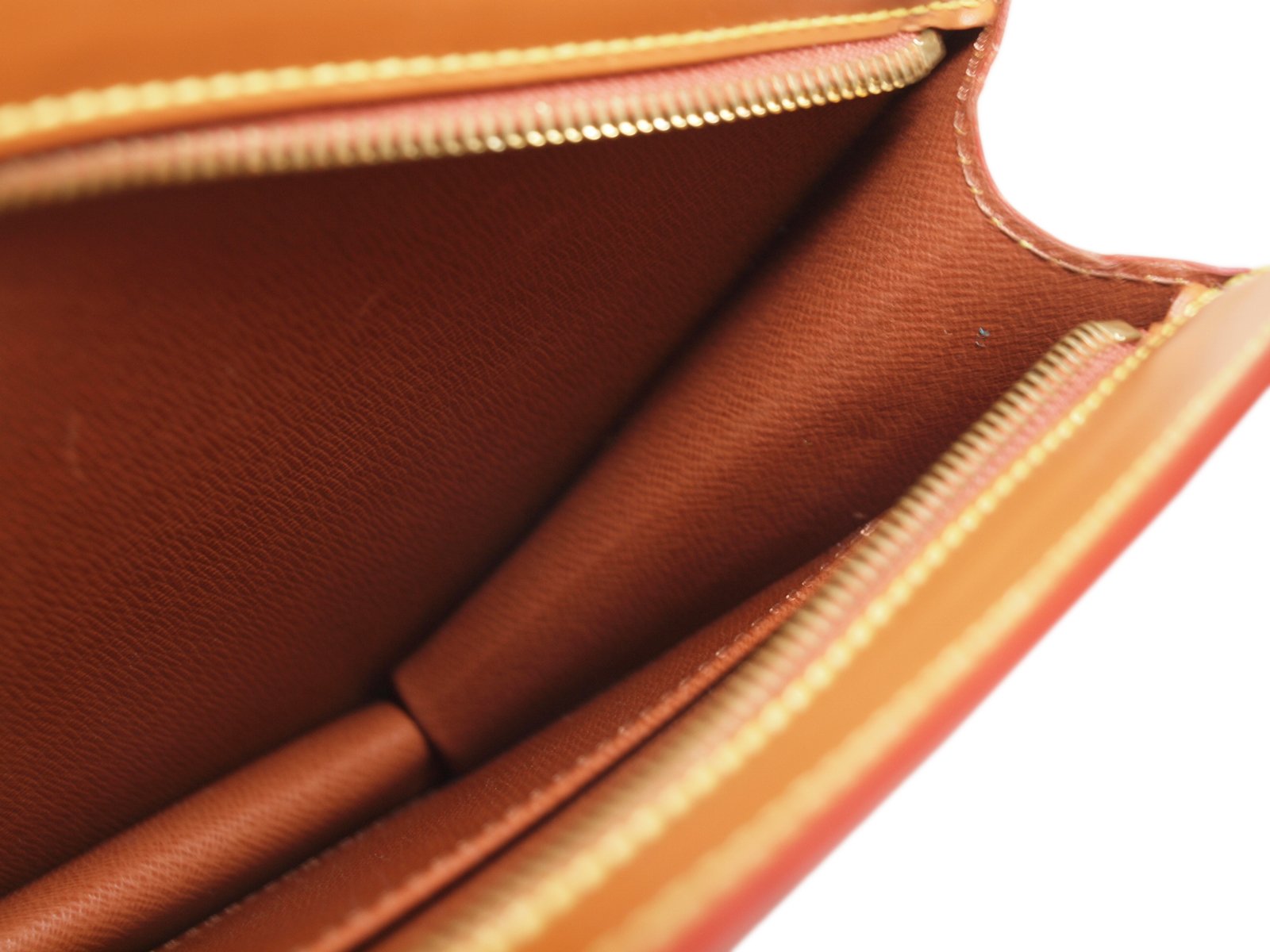 LOUIS VUITTON Pochette Homme Epi Leather Brown Clutch Bag