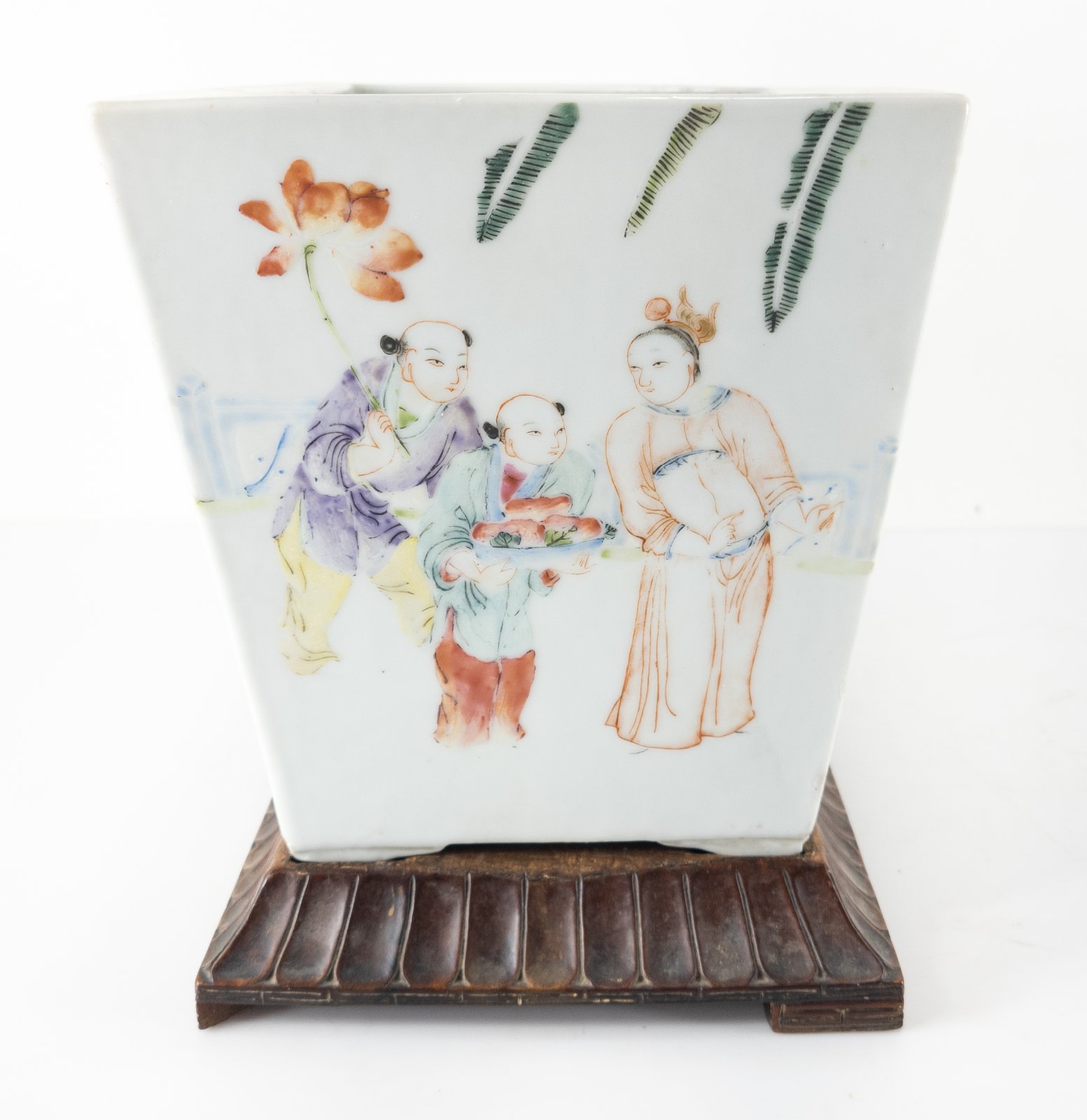 Large Antique Chinese Famille Rose Jardiniere Planter Qing