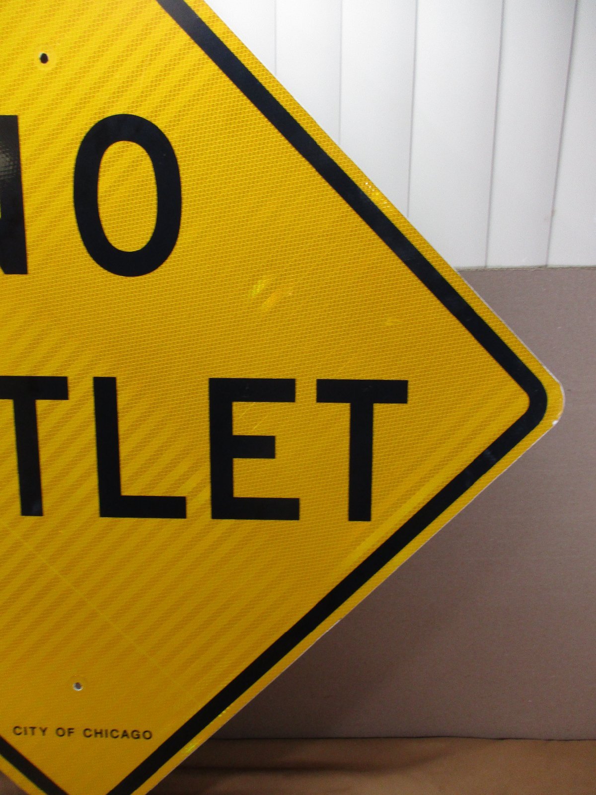 Vtg NO OUTLET City of Chicago LARGE Reflective Street Sign