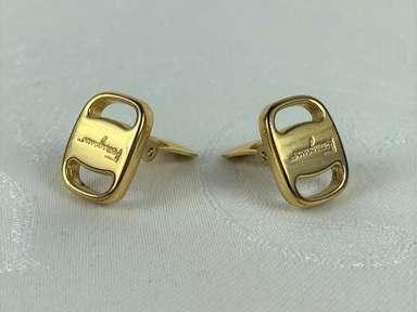 【関税&送料込】Salvatore Ferragamo Two-Tone l Earrings Ferragamo Plated Two-Tone Earrings - ShopStyle