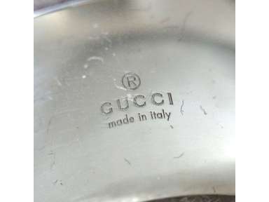 Auth Vintage GUCCI G Logo Cut-out Ring Sterling Silver 925