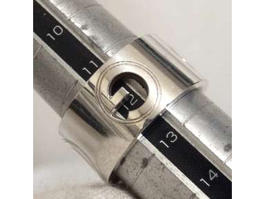 Auth Vintage GUCCI G Logo Cut-out Ring Sterling Silver 925