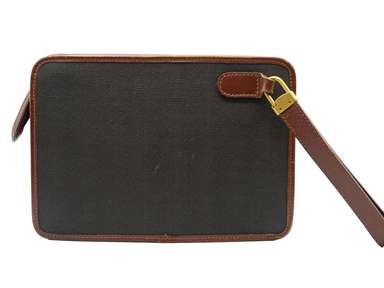Dunhill Canvas Leather Clutch Bag Secondary Bag Handbag Purse Bag