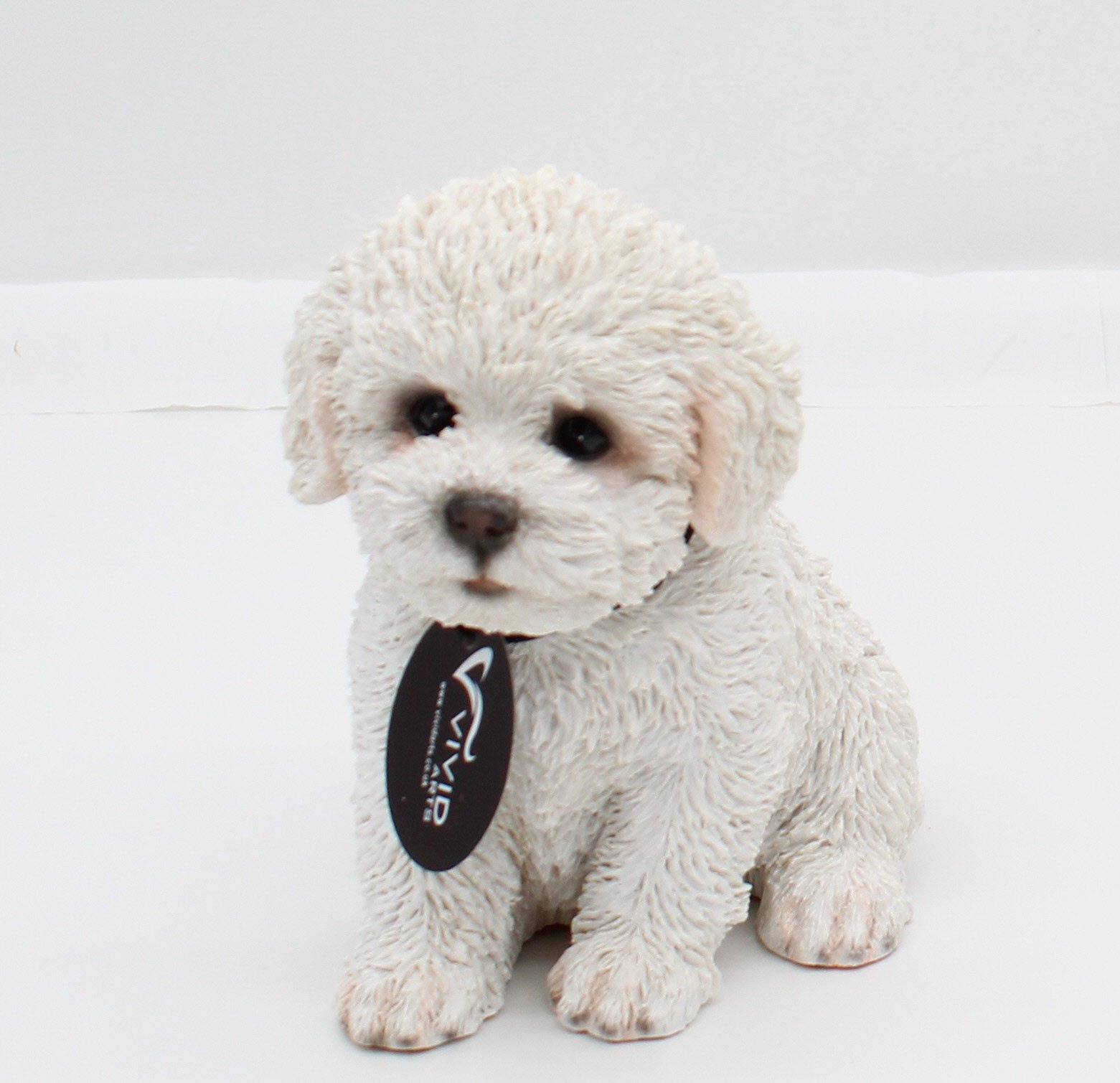 Vivid Arts Bichon Frise Gartenfigur Aus Kunstharz – Handbemalt, Frost- & UV-beständig