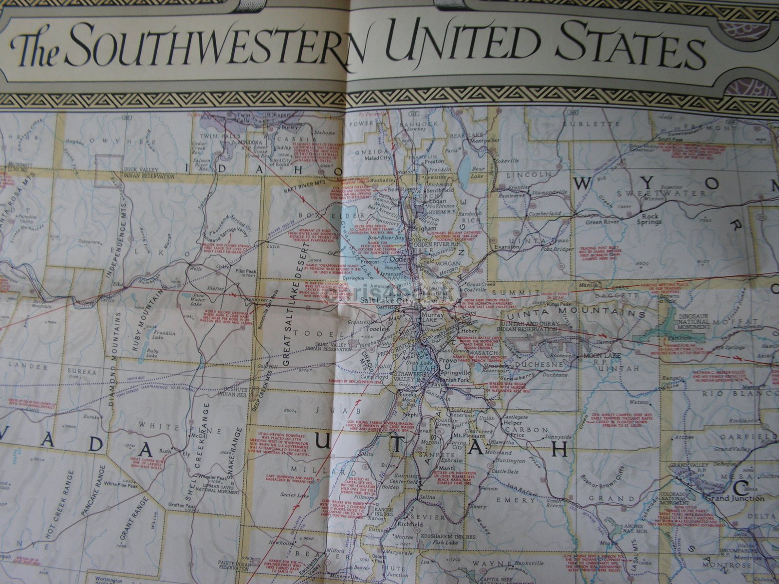 1940 2 Old Maps Of SouthWestern United States LARGE Antiques 1 F 