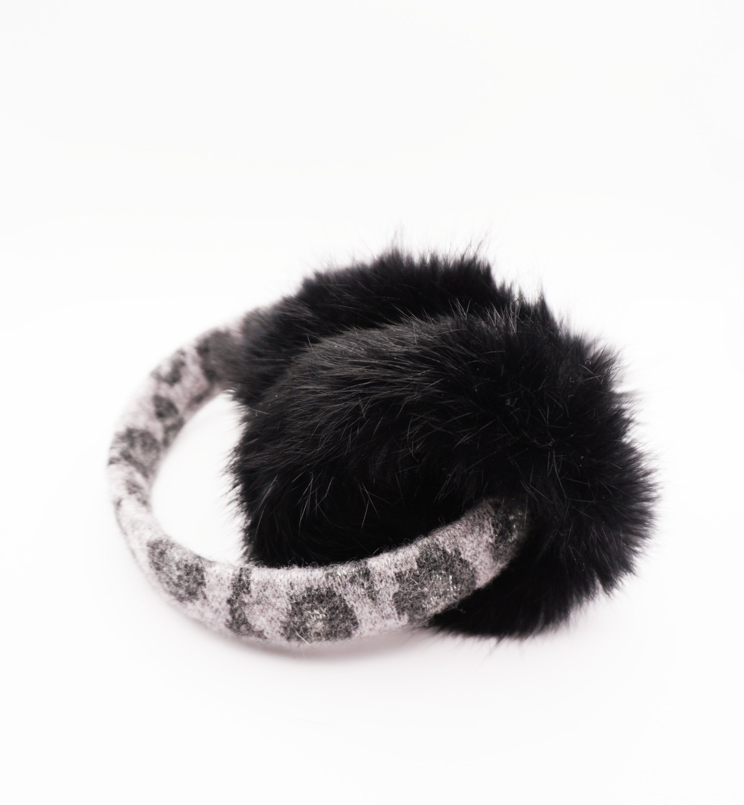 Michael Kors NEW Black and White Earmuffs Michael Michael Kors Womens Animal Print Faux Fur Earmuffs  main image 2