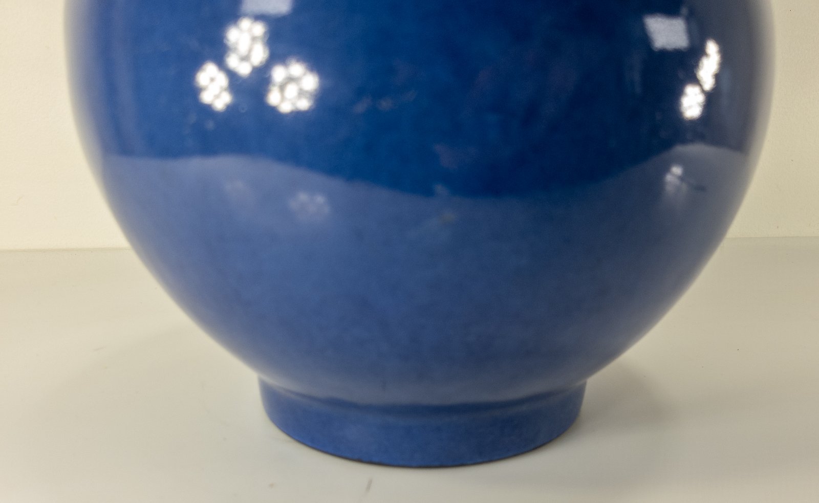 Antique Chinese Qing Guangxu Style Powder Blue Glazed Vase Drilled