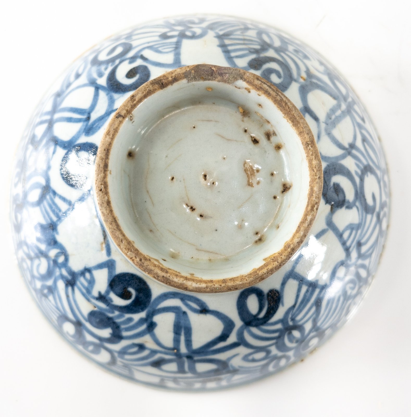 中国　藍釉吹墨　煎茶碗　四客　時代箱付　M　R4521 10_f.jpg