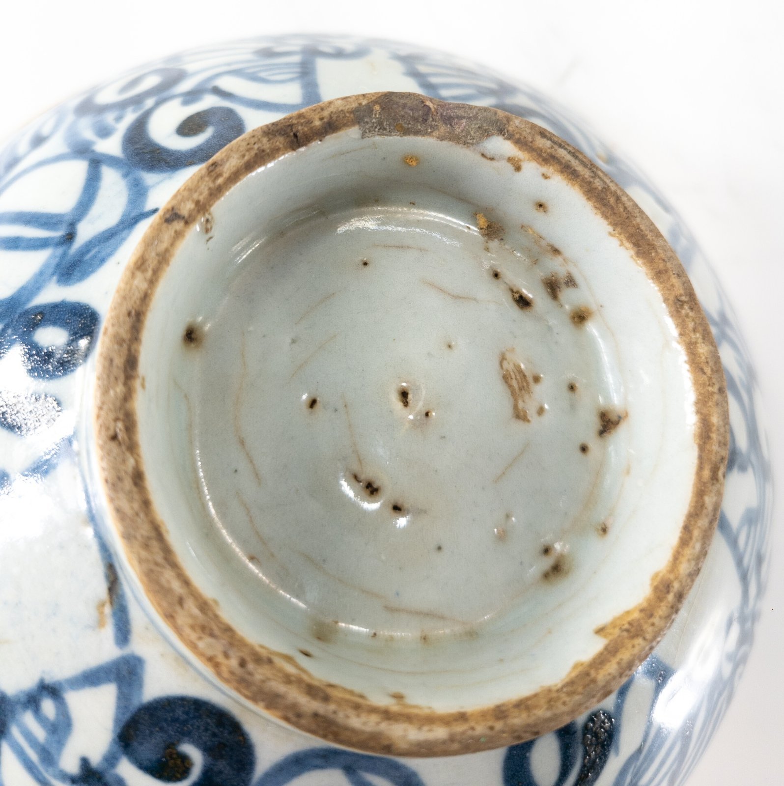 中国　藍釉吹墨　煎茶碗　四客　時代箱付　M　R4521 10_f.jpg