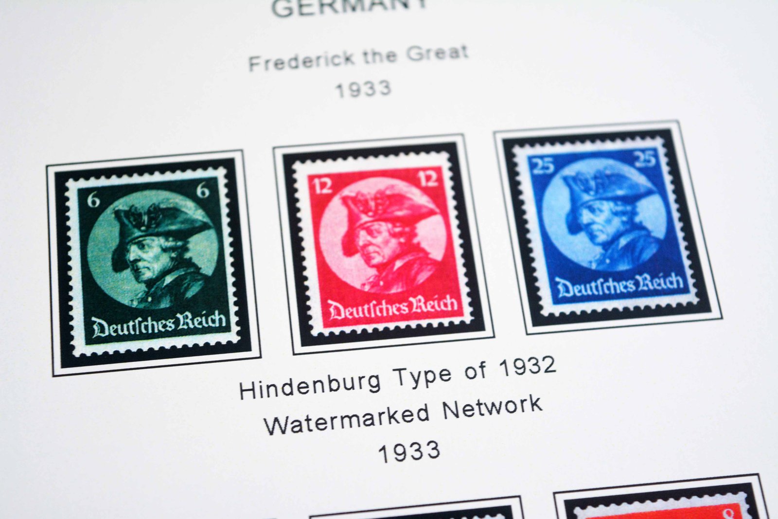 COLOR PRINTED GERMANY III REICH 1933-1945 STAMP ALBUM PAGES
