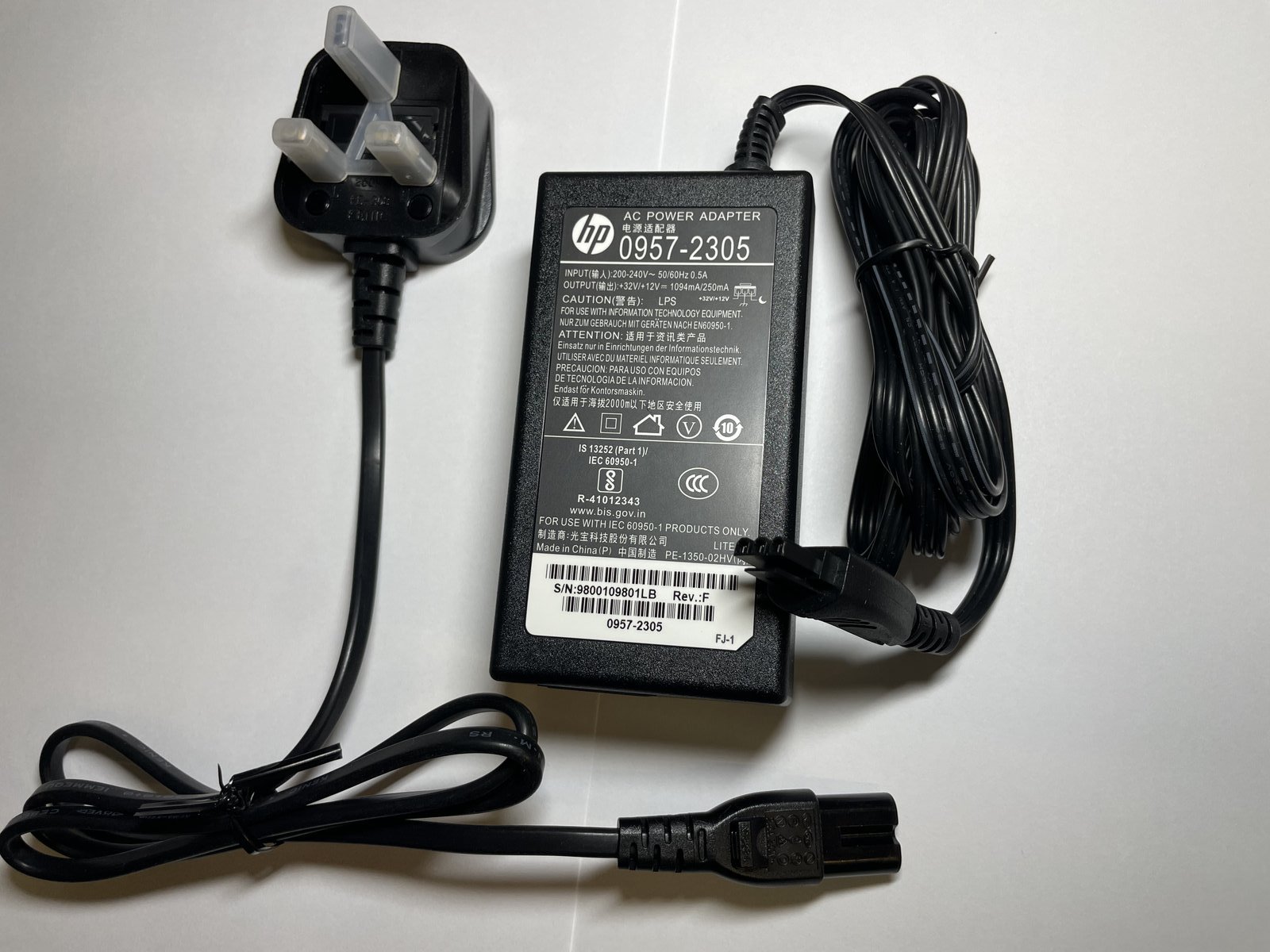 taal Stadium Isoleren UK HP 0957-2304 AC Adapter Power Supply for HP 7612 All in One A3 Printer