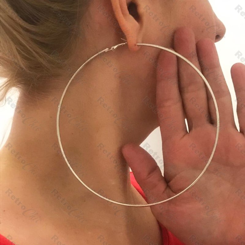 Large 4 Inch Thick Hoop Earrings – Gold Or Silver, Acrylic & Brass, Leverback, Fashion Jewelry
