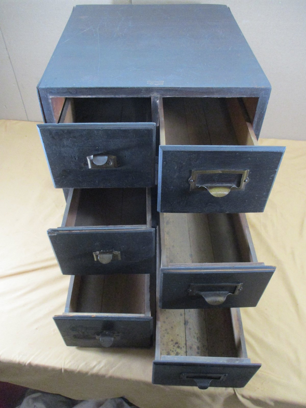 Vintage WEIS Arts & Crafts 6 Drawer Wood Index Card File