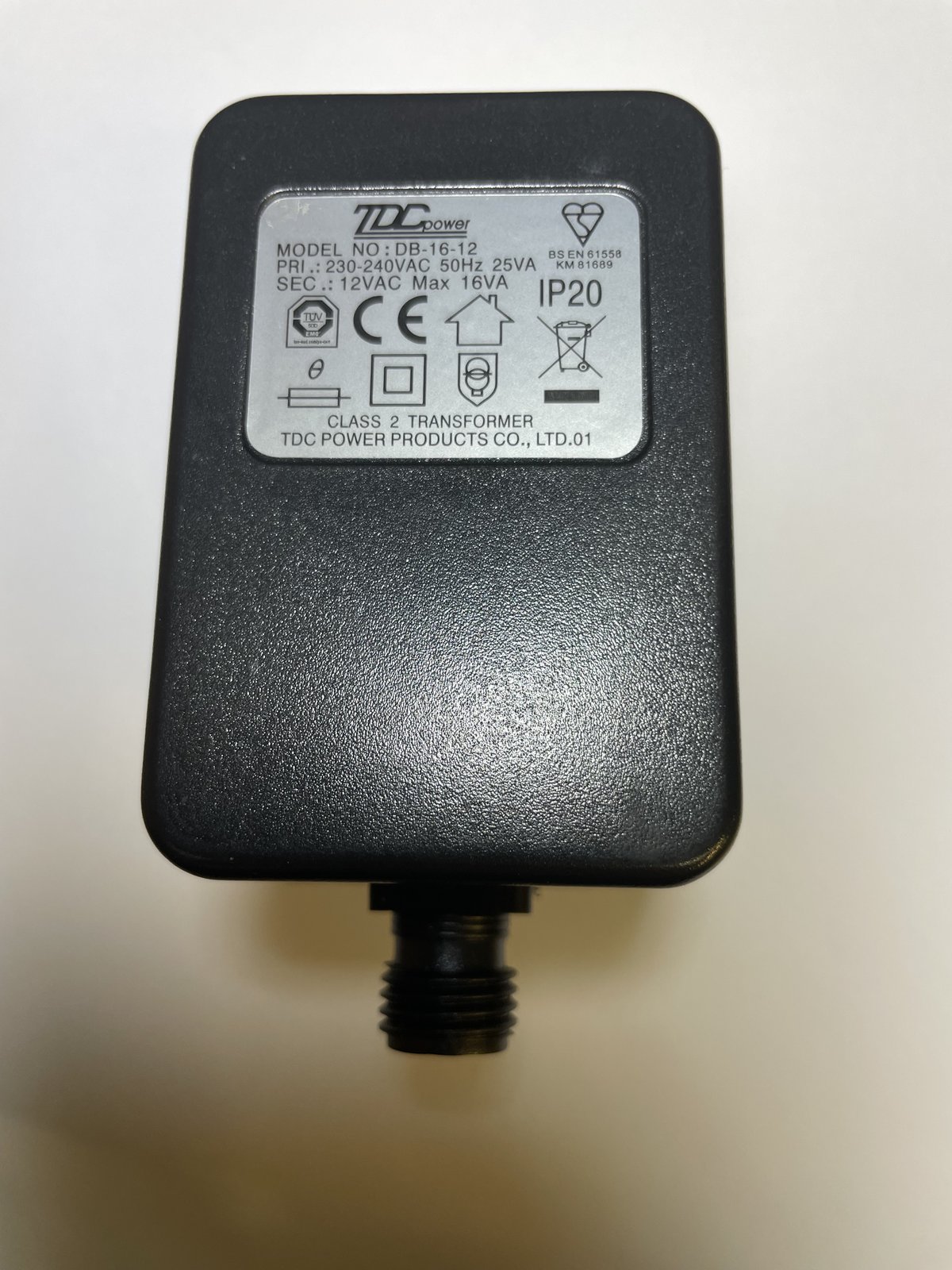 12VAC 12V AC-AC 16VA TDC Power DB-16-12 Class 2 Transformer Adaptor 2 ...