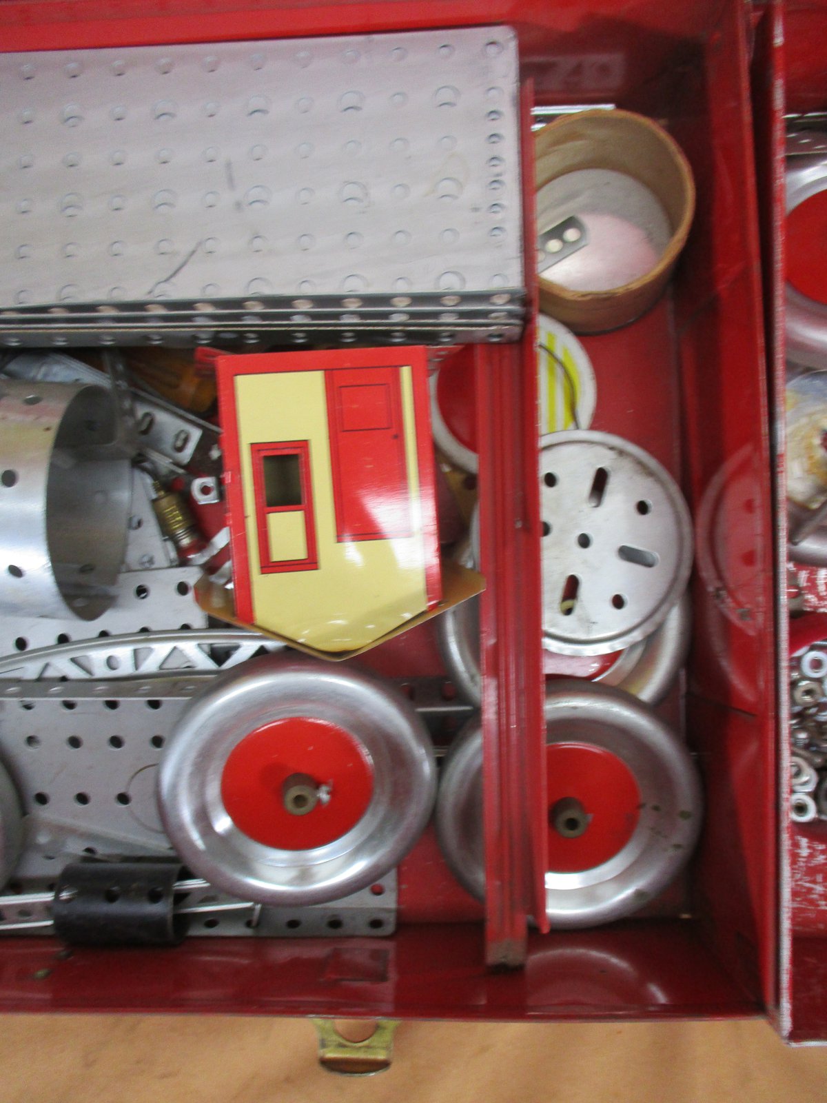 2 Vintage Gilbert Erector Set Lot's ,Plates, Girders, Motors