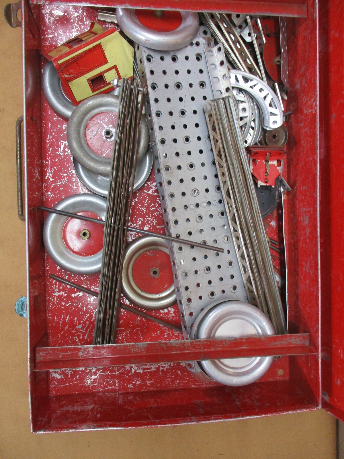 2 Vintage Gilbert Erector Set Lot's ,Plates, Girders, Motors