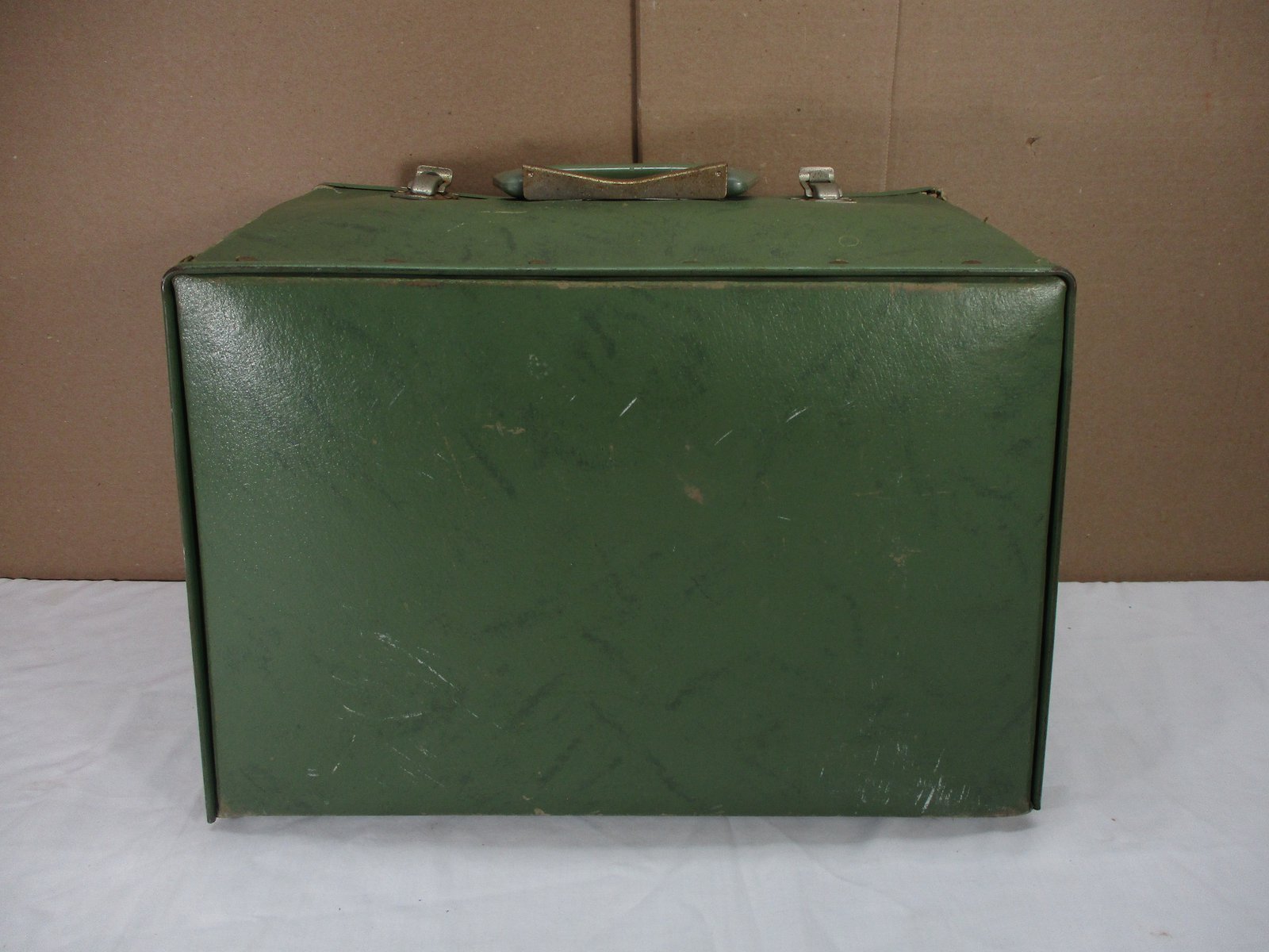 Vintage ALCO 1950s Pet Carrier AVOCADO GREEN Vents Small Dog Cat