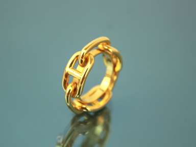 HERMES Chaine D'Ancre Gold Metal Scarf Ring Charm Women's Scarf