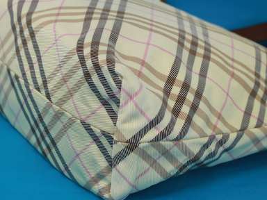 BURBERRY BLUE LABEL Nova Check Canvas & Leather Tote Hand BURBERRY BLUE LABEL Nova Check Canvas & Leather Tote Hand