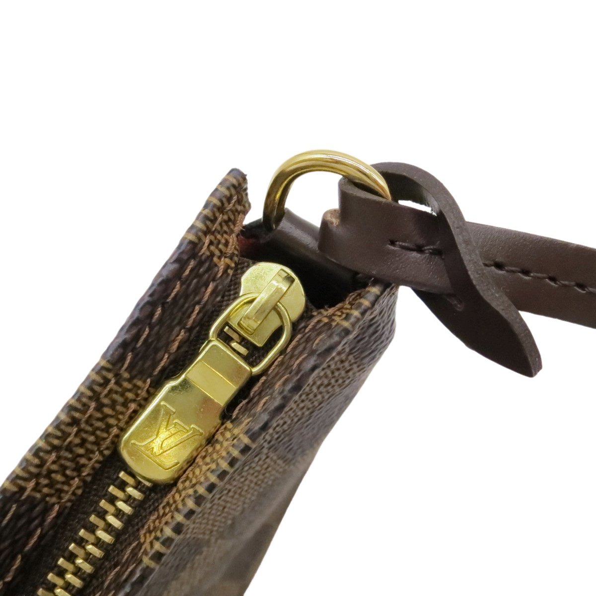 Authentic LOUIS VUITTON Navona Pouch N51983 Damier Ebene