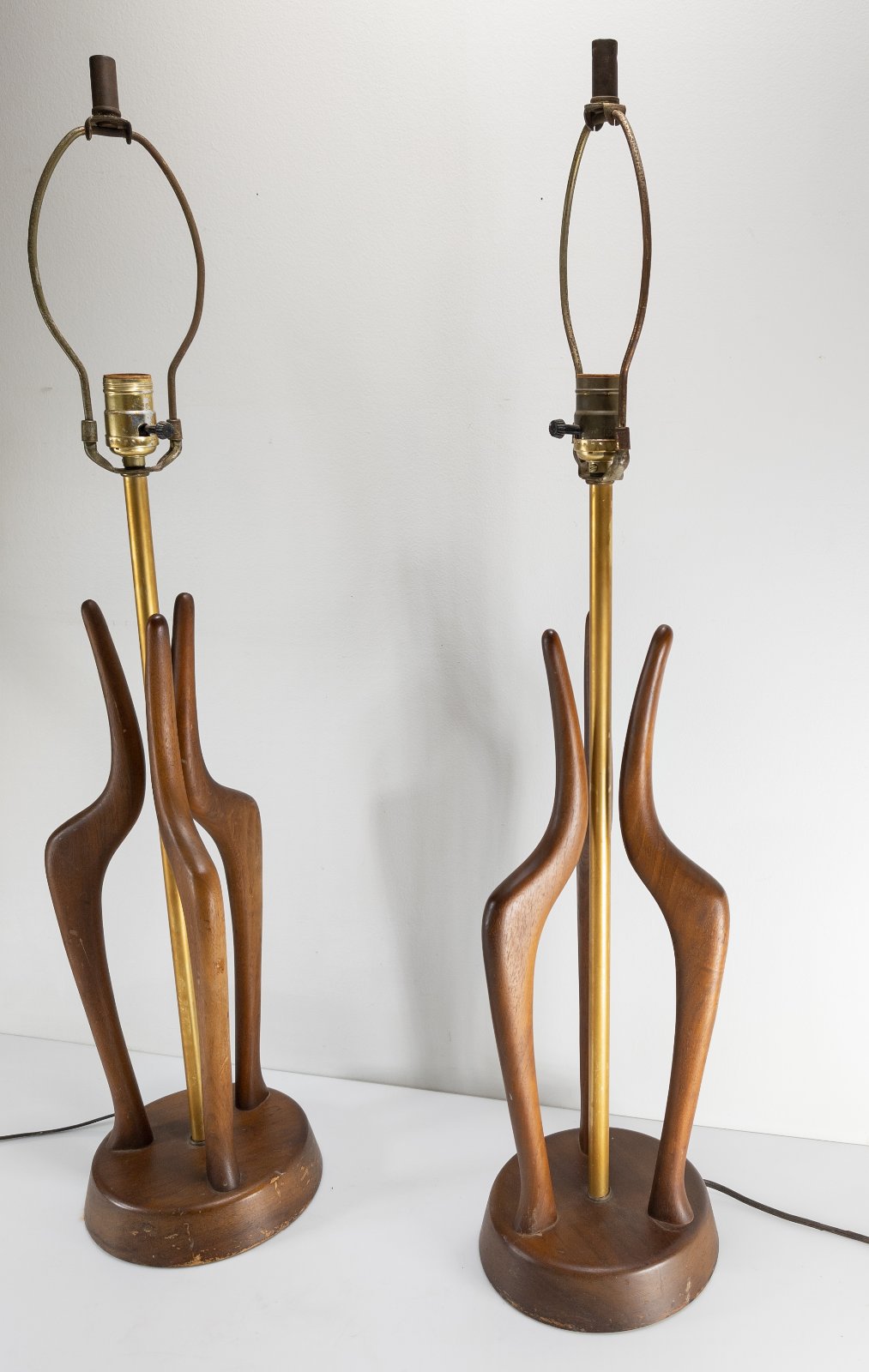 Mid-Century Pair Danish Modern Adrian Pearsall Style Walnut Wood