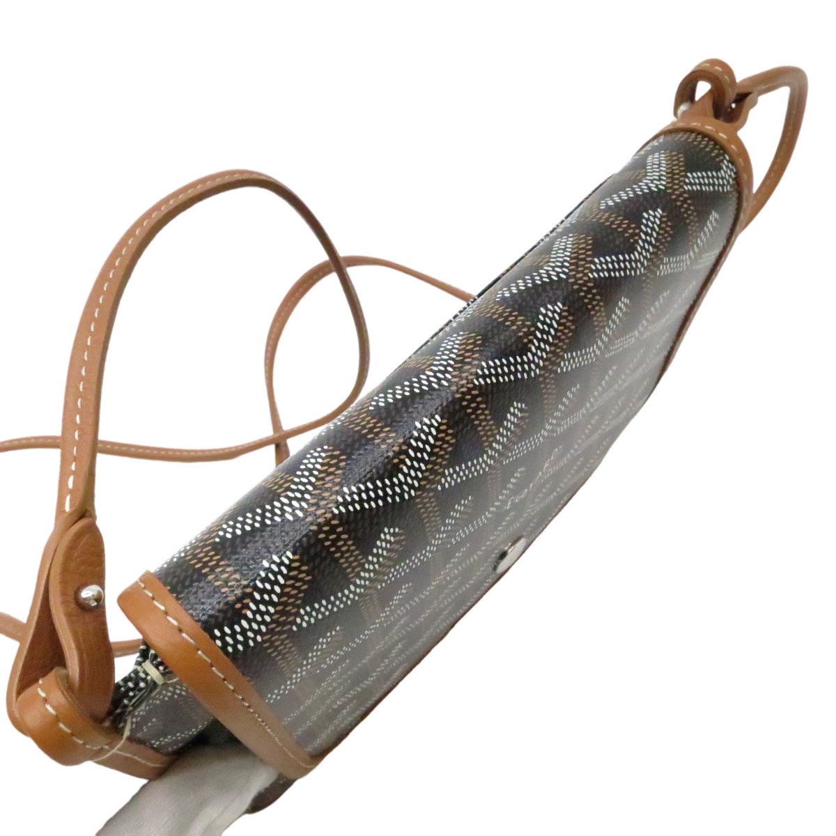 Authentic GOYARD Plumet Crossbody Pouch Pochette Bag Brown