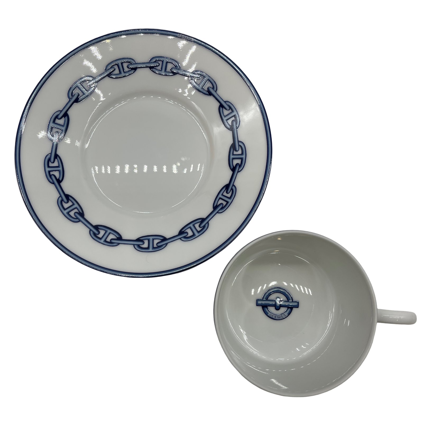 pasta　Hermès vintage Chaine d'ancre Authentic HERMES Chaine D'Ancre Cups & Saucers White Pottery