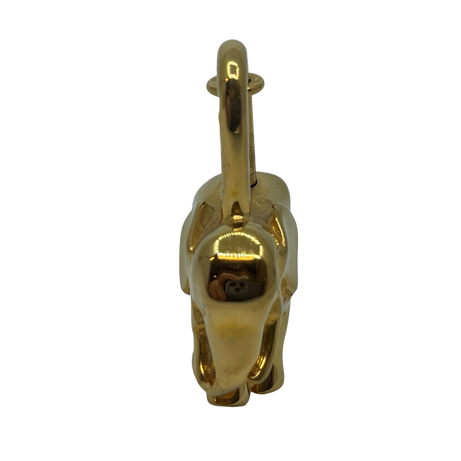Authentic HERMES Elephant kadena Bag Charm Gold Metallic