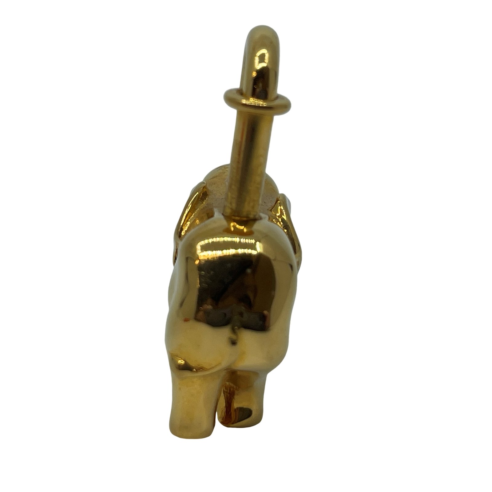 Authentic HERMES Elephant kadena Bag Charm Gold Metallic
