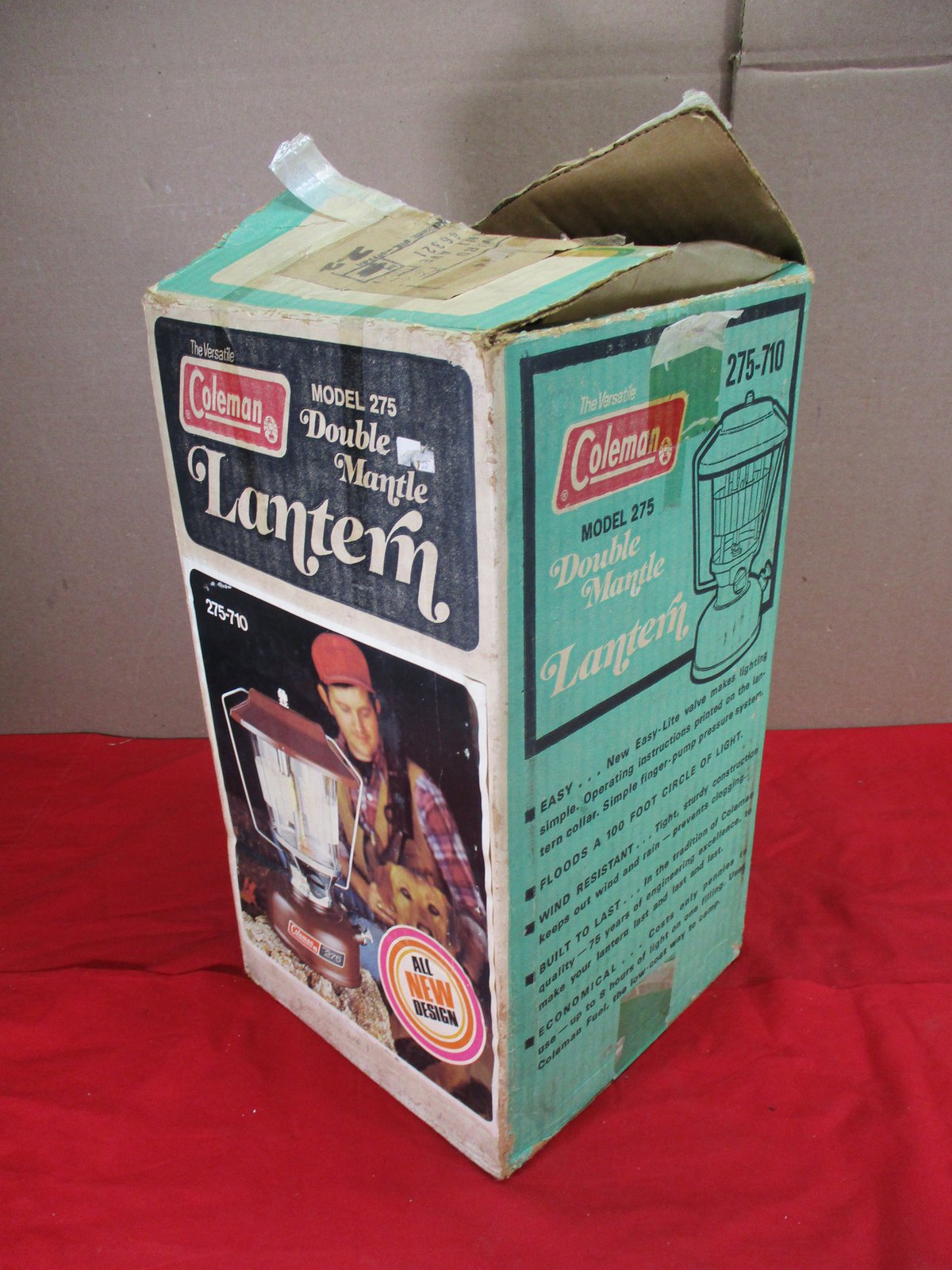 Vintage Coleman 275 Brown Lantern Picket Fence Globe Original Box