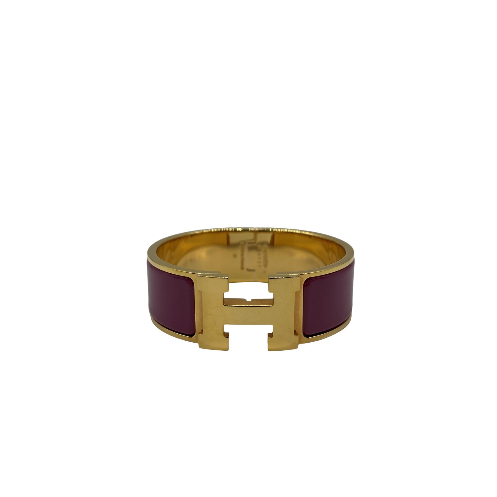 Authentic HERMES Clic Clac GM Rose Purple Bracelet ST1127