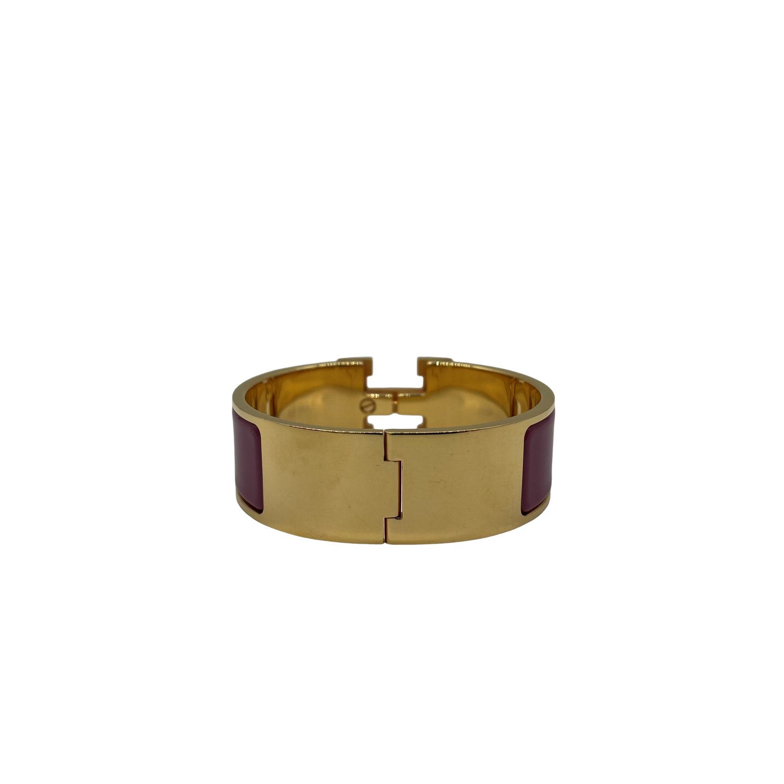 Authentic HERMES Clic Clac GM Rose Purple Bracelet ST1127