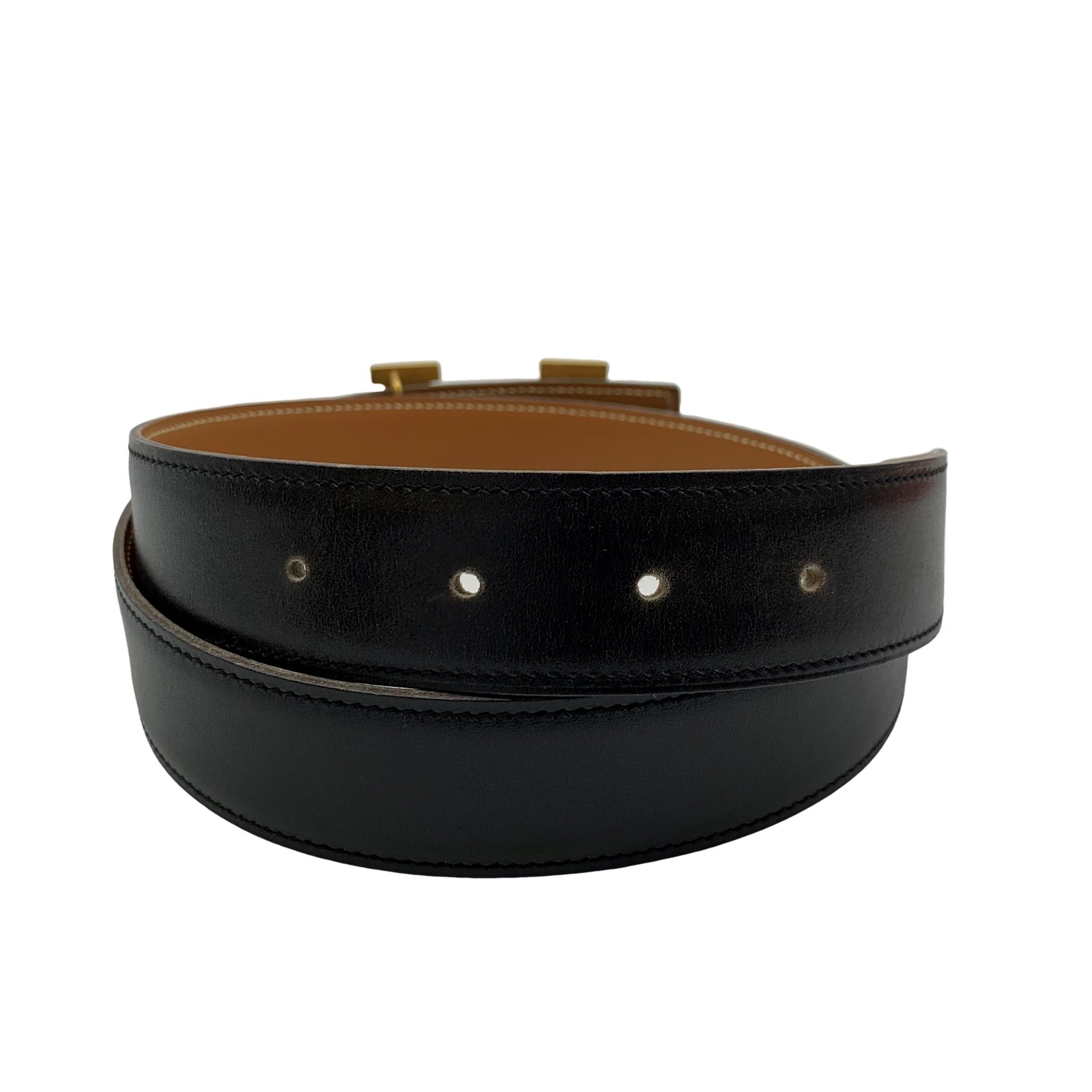 Authentic HERMES Constance H Buckle Belt 70 Circle In Y