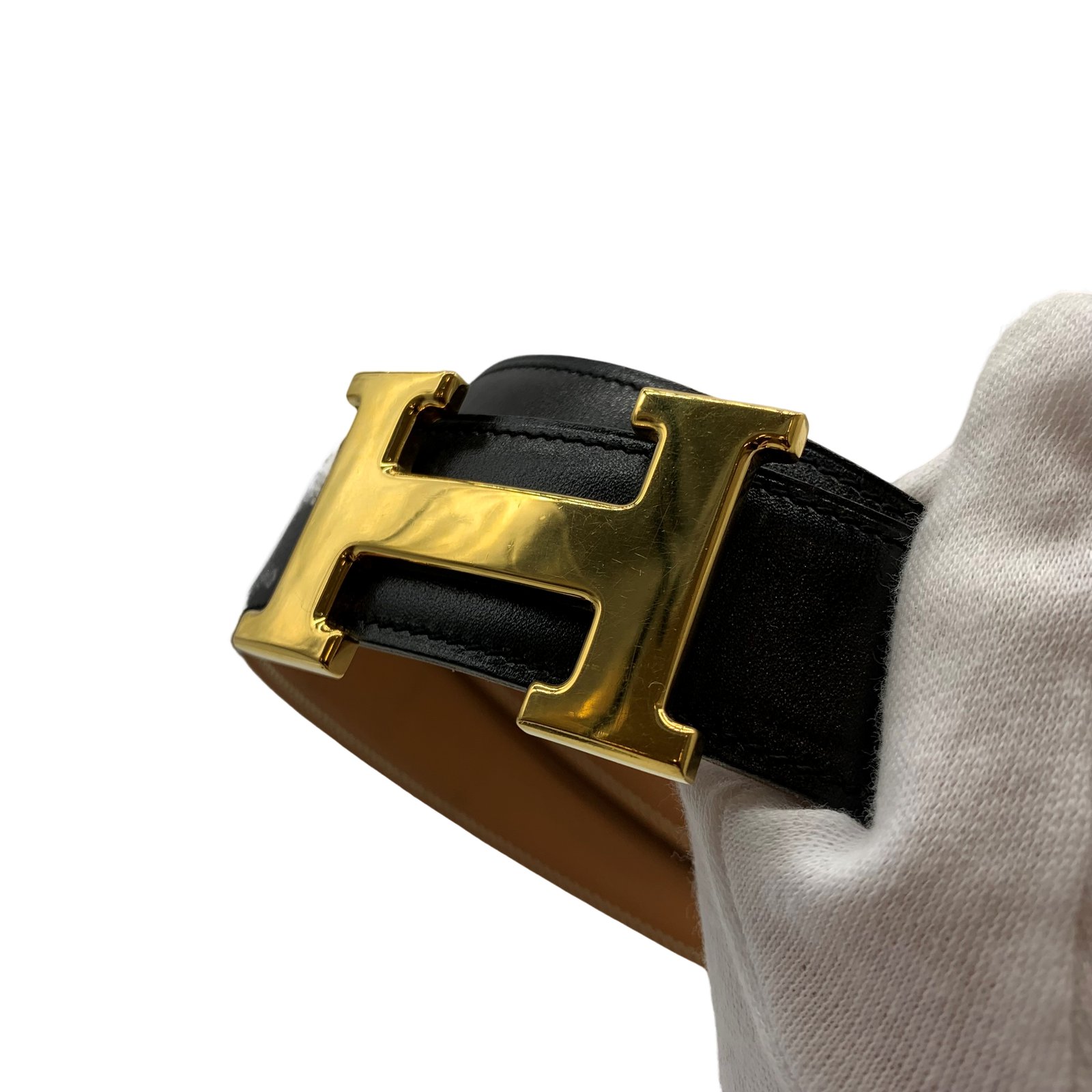 Authentic HERMES Constance H Buckle Belt 70 Circle In Y