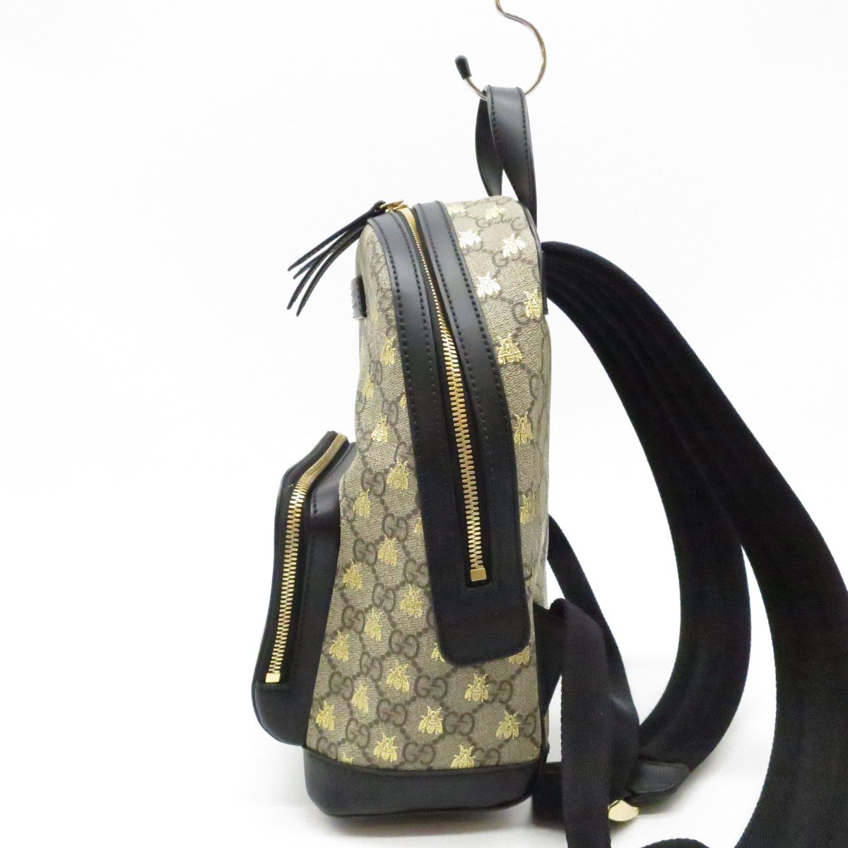 Authentic GUCCI GG Supreme Bee Backpack Beige PVC #36633785