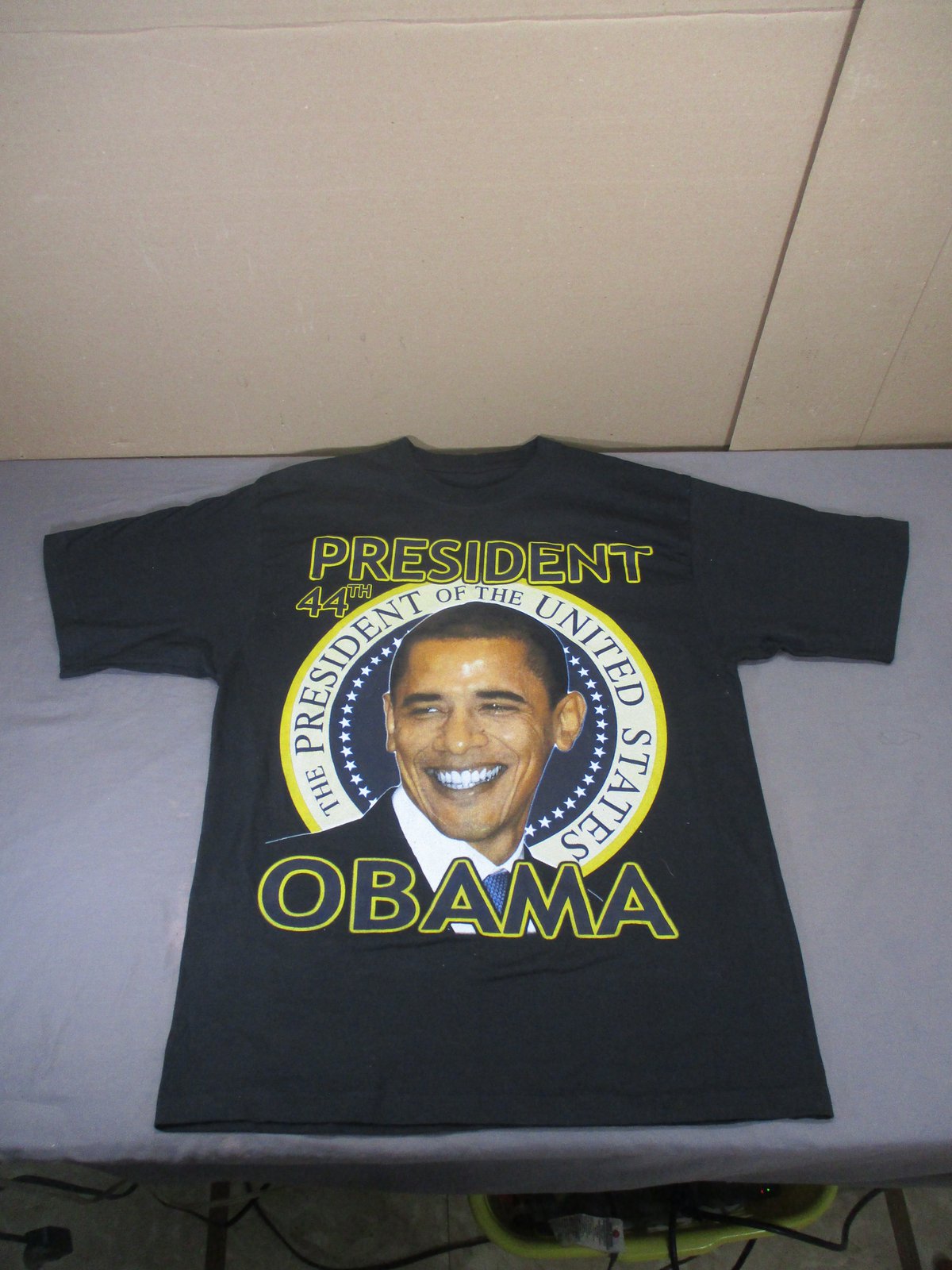 T-shirt Barack Obama Années 2000 Taille M Noir - Coton, Manches Courtes, Occasion Très Bon état
