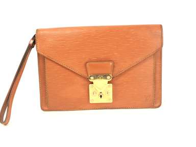 LOUIS VUITTON Sellier Dragonne Epi Leather Brown Clutch Hand Bag