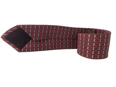 GUCCI 100% Seta Silk Soie Red Logo Pattern Men's Accessories