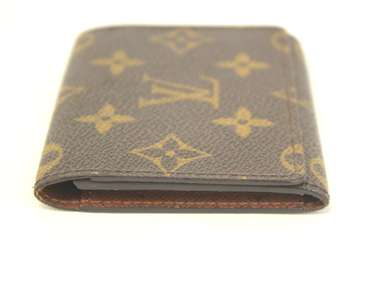 Auth LOUIS VUITTON Brown Monogram Leather Card Case Accesories