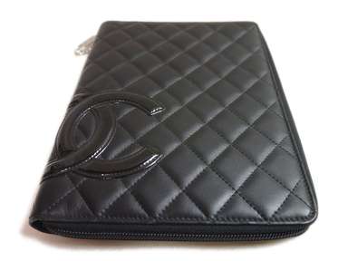 CHANEL ブラック ケース Authentic CHANEL Notebook Cover Organizer Cambon Line Coco Mark