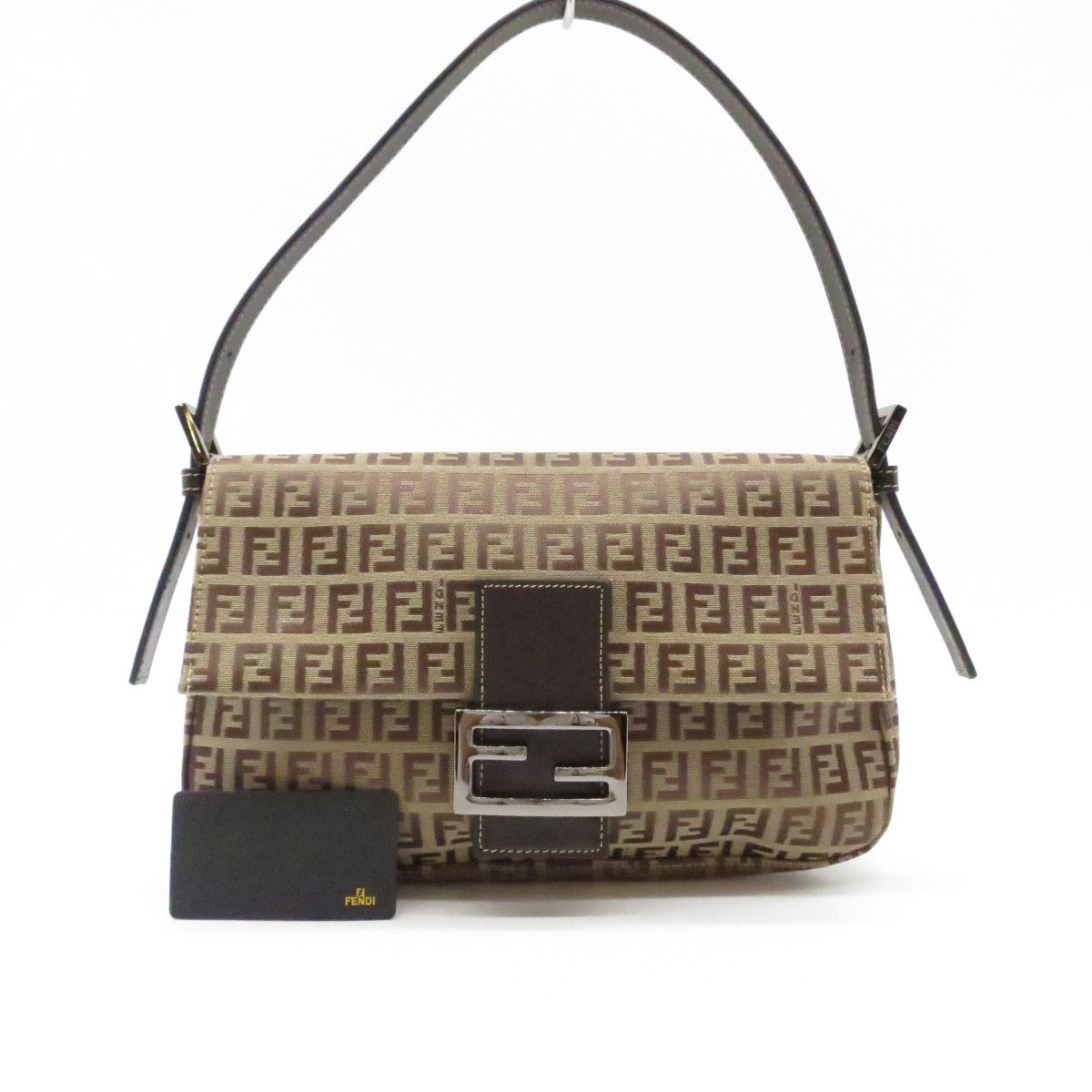Authentic FENDI Zucca Mamma Baguette Shoulder Bag 8BR000