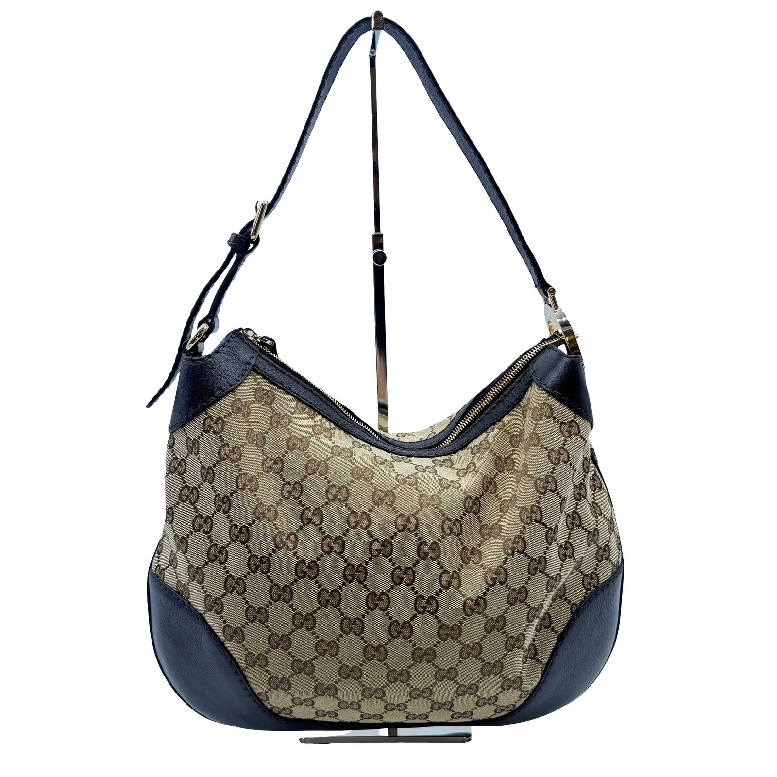 Authentic GUCCI GG Shoulder Bag 211810 Brown Canvas