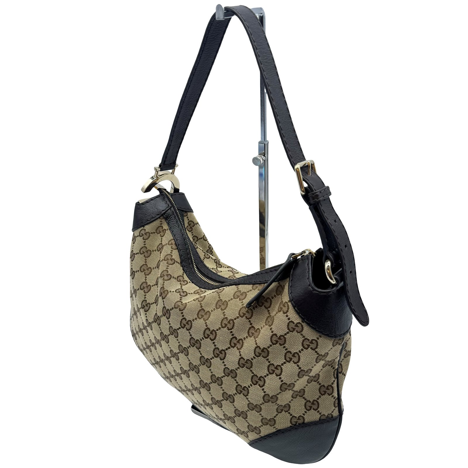Authentic GUCCI GG Shoulder Bag 211810 Brown Canvas