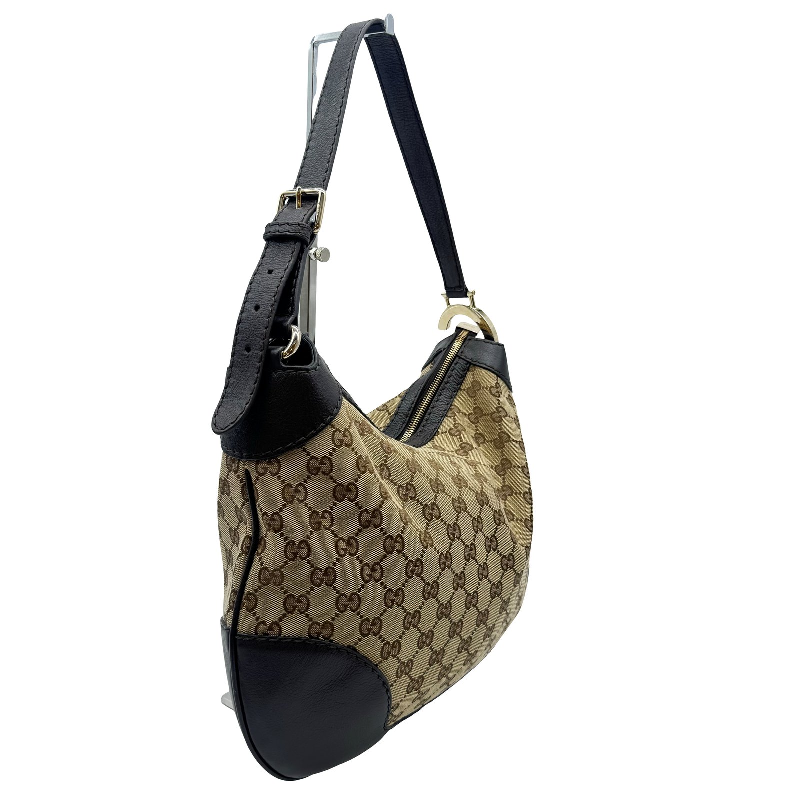 Authentic GUCCI GG Shoulder Bag 211810 Brown Canvas