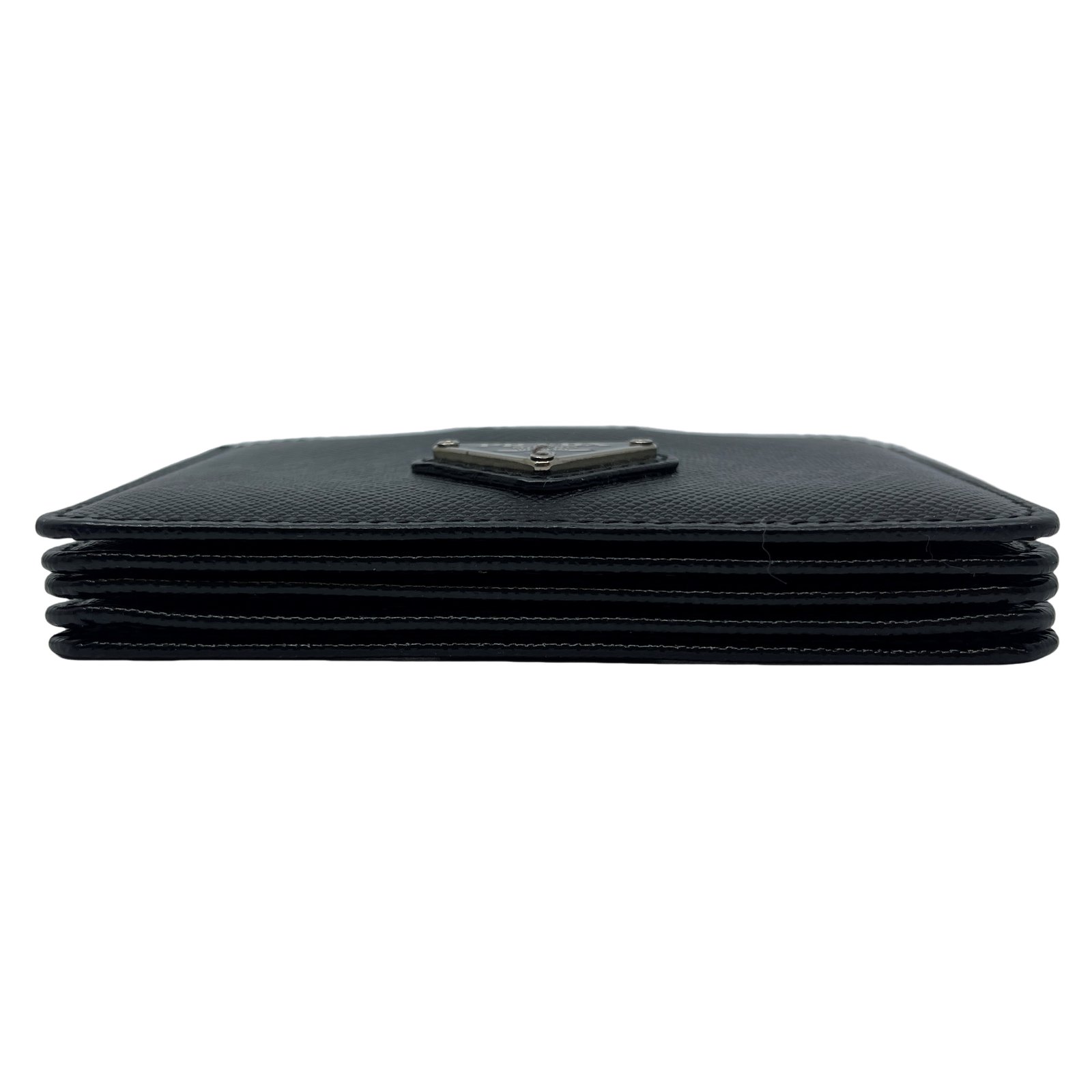 Authentic PRADA Saffiano Card Holder 1M1211 Black Canvas Authentic PRADA Saffiano Card Holder 1M1211 Black Canvas