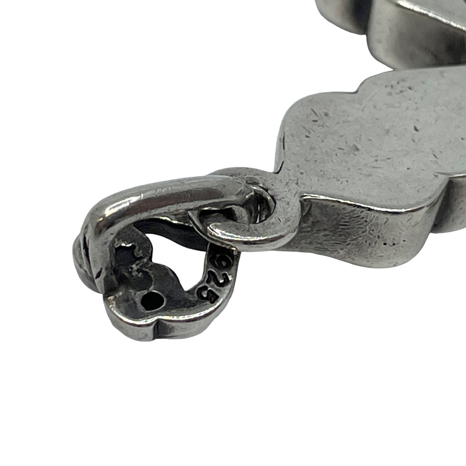 Auth Chrome Hearts Spade Cross Diamond Pendant Top Sterling