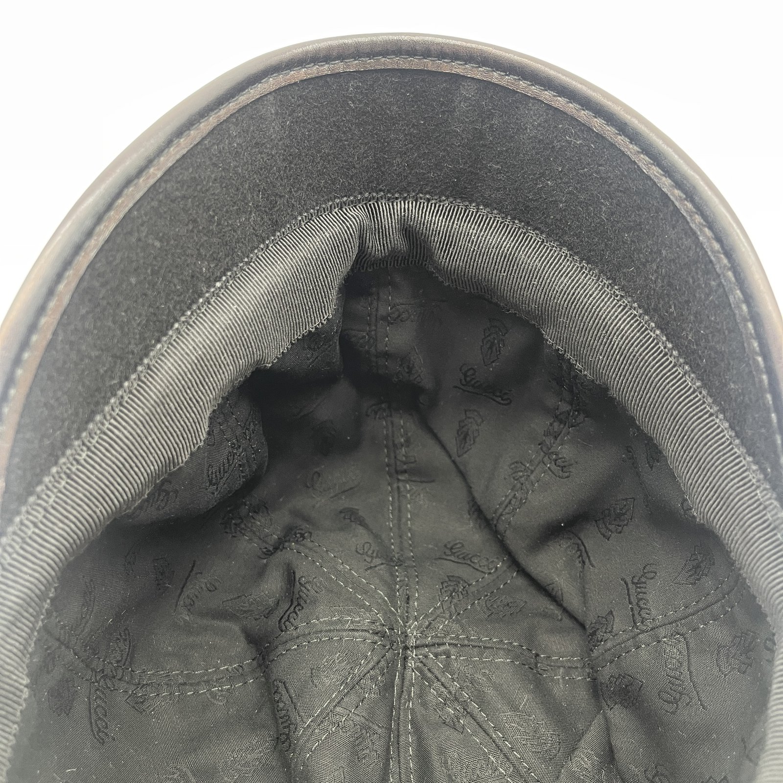 Authentic GUCCI GG CAP SIZE:XL Hat Black Cashmere #36634083